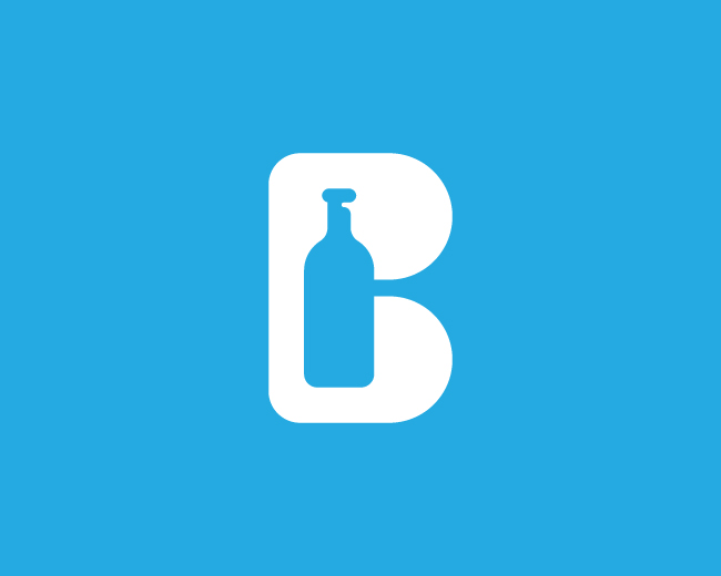 Minimalist Letter B Bottle Logo
