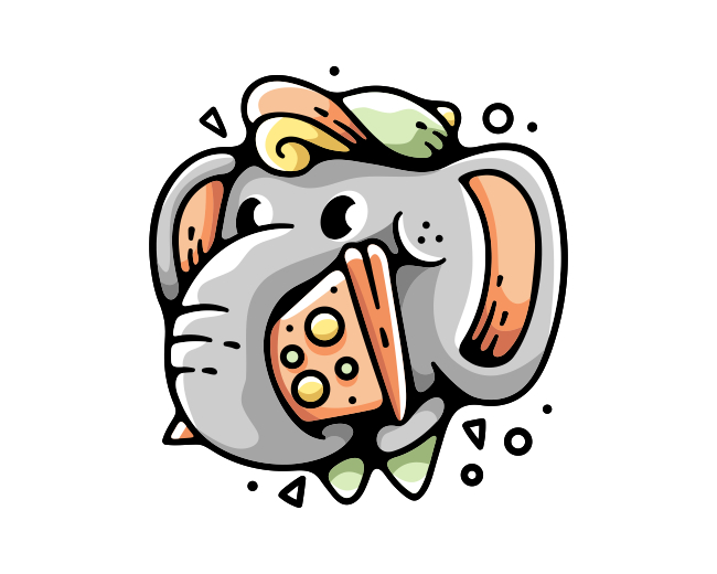 Elephant Pizza Mascot Logo