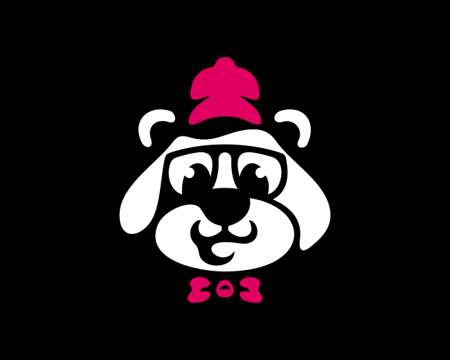 Cute Bow Tie Bear Logo