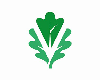 Oak Leaf Letter V