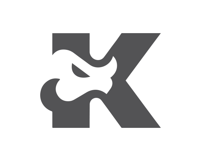 Modern Letter K Rhino Typography ready-made logo f