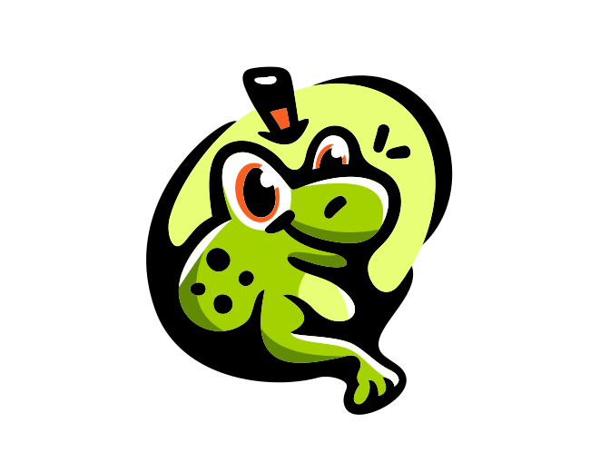 Cute Green Frog Mascot Logo