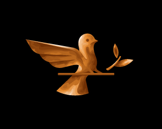 Bird Logo Design - Mixed wood & golden