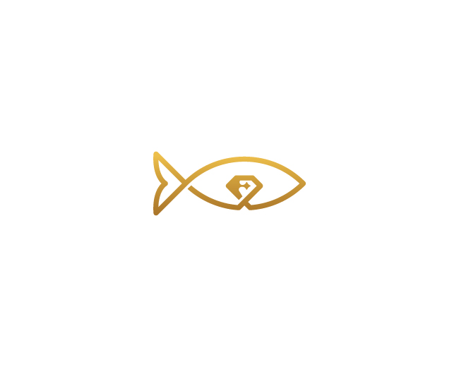 monoline Diamond Fish Logo