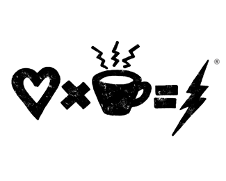 Heart Times Coffee Cup Equals Lightning