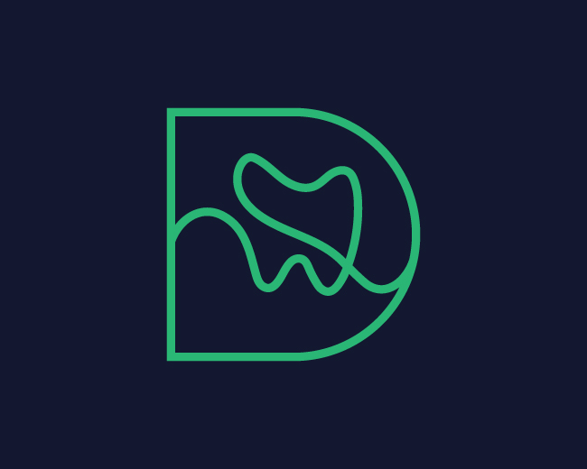 Letter D Dental Tooth Logo