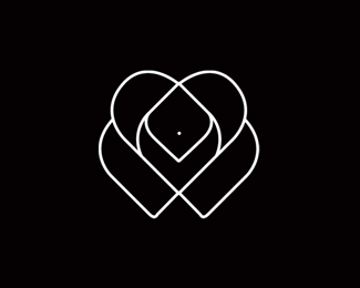 Heart + flower geometric abstract logo