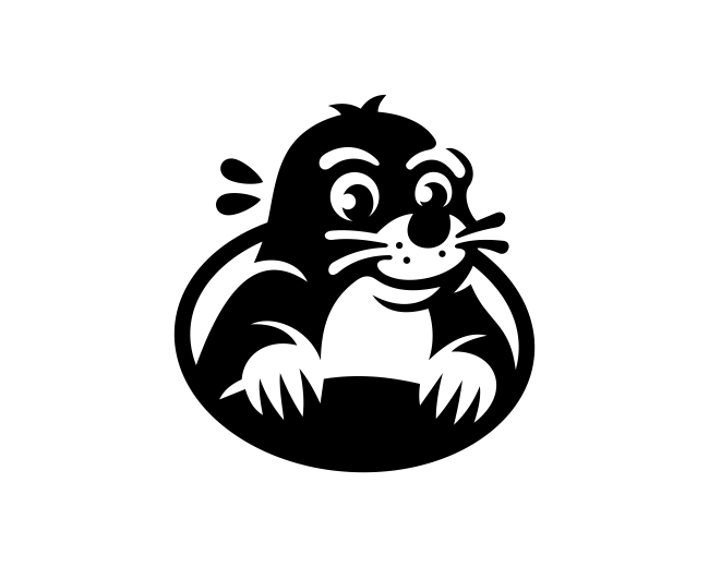Cute Digging Mole Mascot Logo