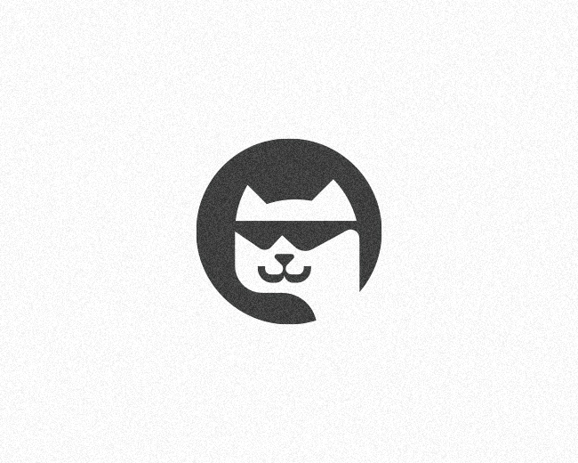 Sunglasses Cat logo design