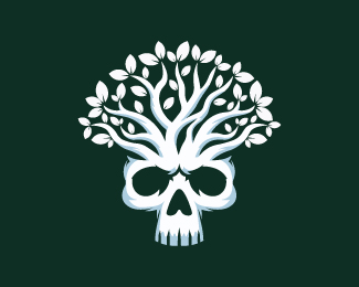 Skull Tree Or Life And Death Logo