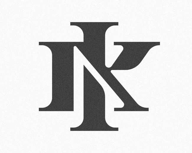 I A K monogram typography logomark design