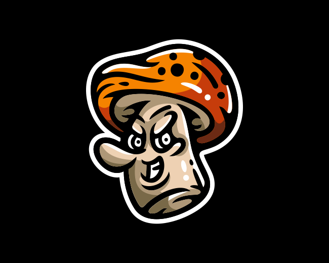 Scared Hat Mushroom Logo Character