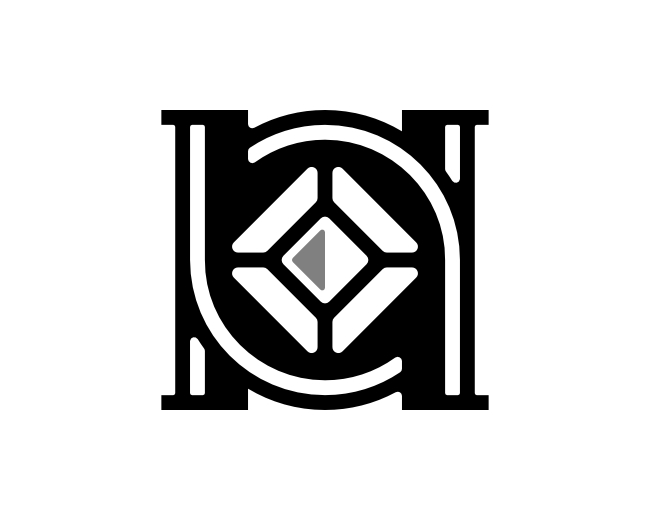 Initial H Diamond Stone Identity Typography Logo