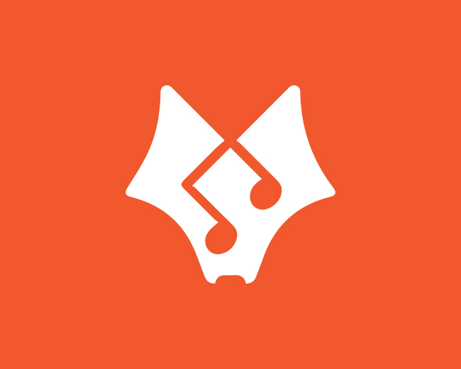 modern orange music fox logo
