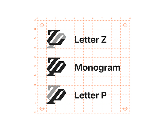 ZP PZ monogram typography Exclusive Logo Design fo