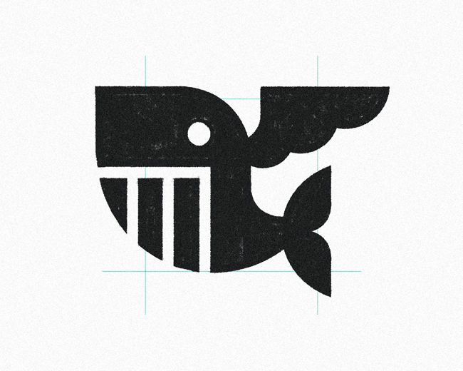 Mythical Winged Whale  logomark design