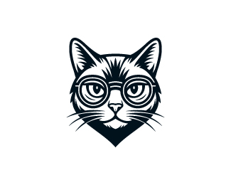 Modern Geometric Cat Face Logo