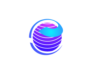 Modern glove global world e technology logo design