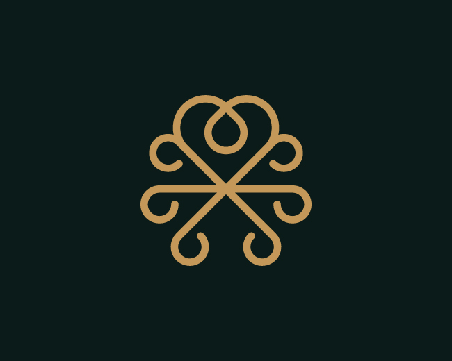 Elegant Octopus Heart Logo
