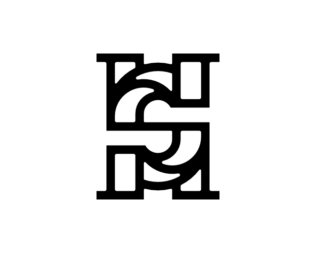 Letter SH Initial HS Logo