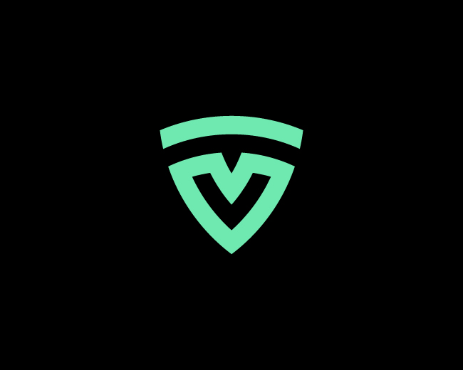 Modern V Shield Security Logo