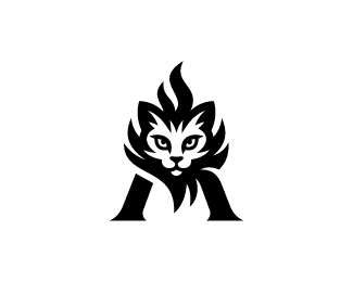 Letter A Cat Crown Logo