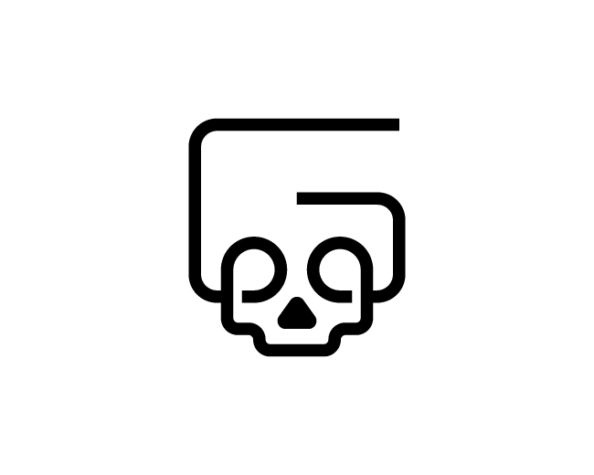 Modern Monogram G Skull Logo