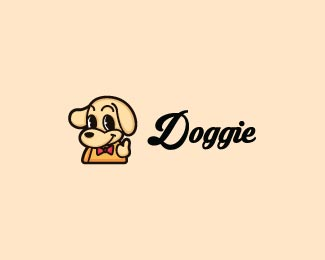 Bow Tie Dog Mascot Logo