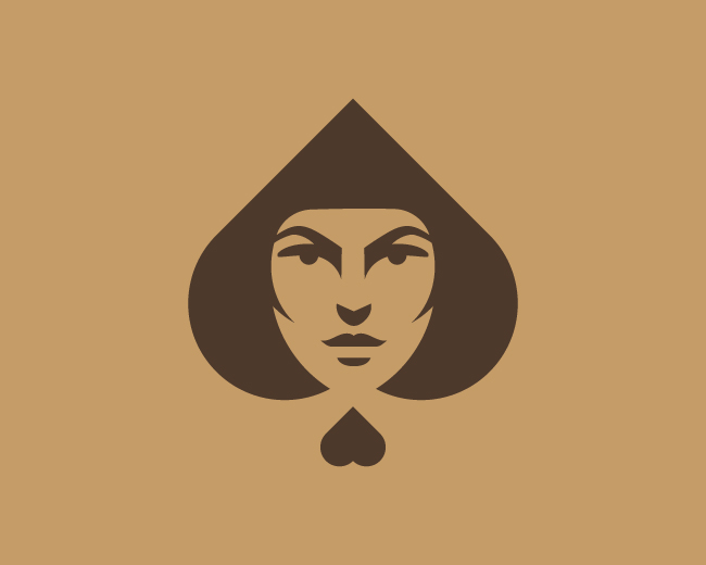 Elegant Spade Girl Ace Logo