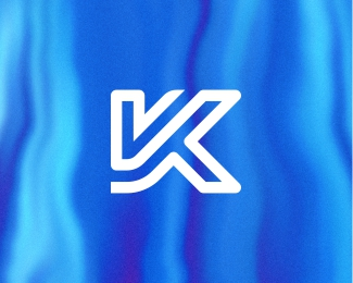 Modern Letter K KV VK Logo