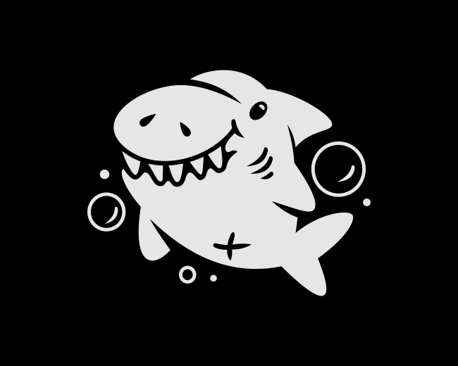 Cute Chubby Sea Shark Logo