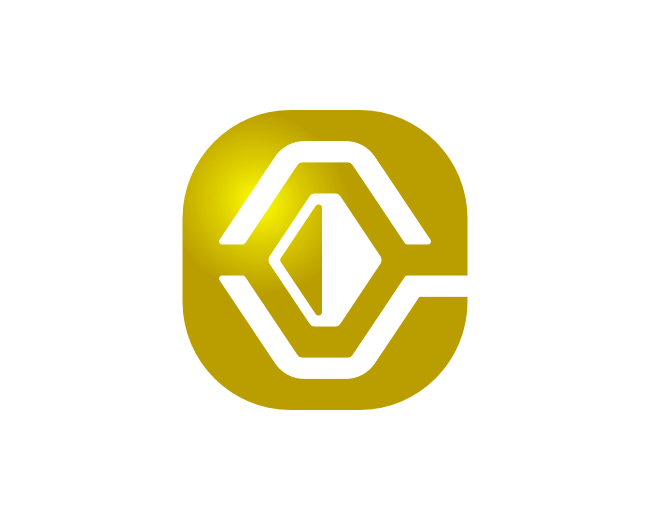 Letter E Diamond Gold Line Monogram Logo