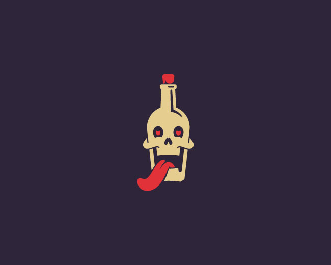 Skull With Bottle Logo