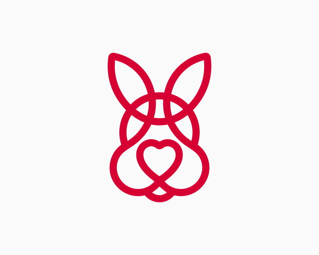 Rabbit Heart Globe Logo