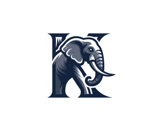 Letter K Elephant Logo