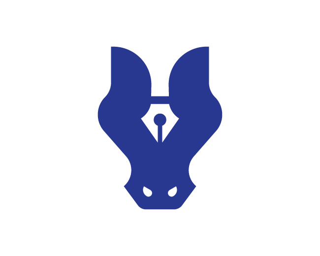 modern negative space horse pen logo