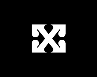 Letter X Ace Spade With Arrow Logo