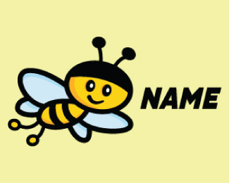 Cute Honey Bee Mascot Logo Design