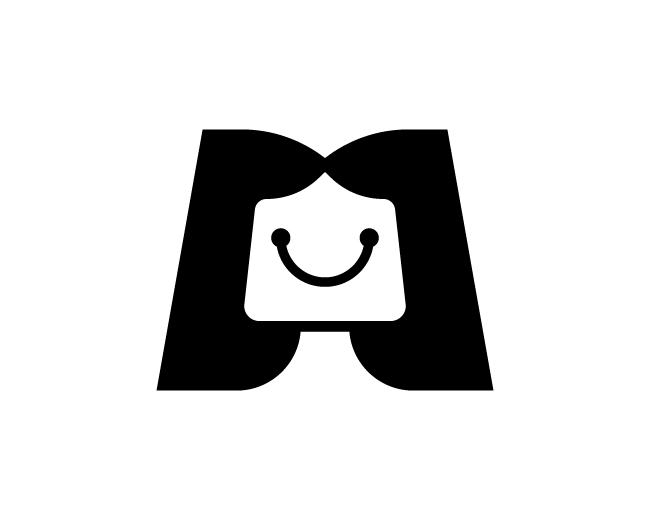 Modern Letter M Shopping Bag Logo