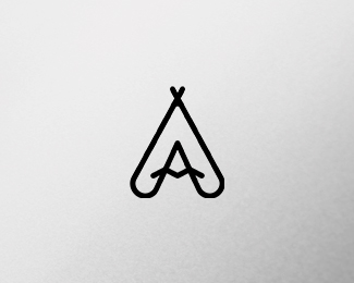 tent letter a logo template design