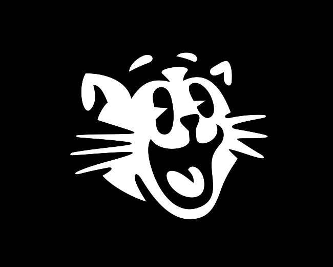 Smiling Cat Head Monogram Logo