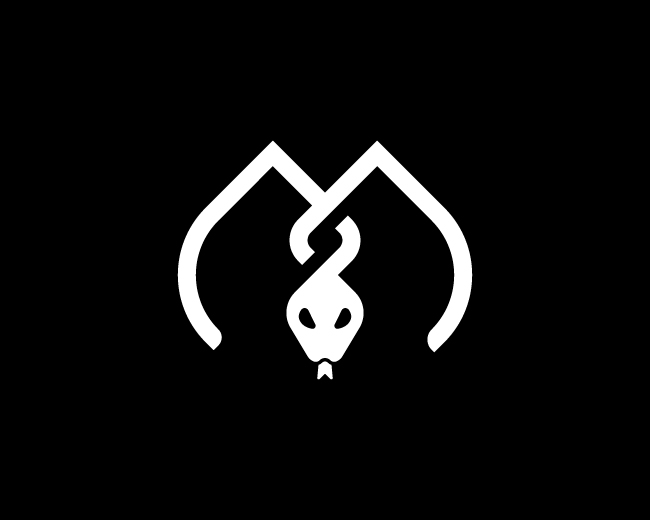 minimal simple monogram M snake logo