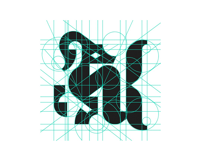 Ocean creature logomark design (grid)
