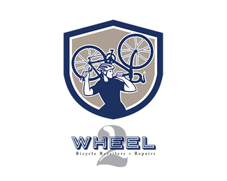 Wheel Bicycle Retailers and Repair Logo