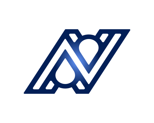 Letter N Pin Droplet Monogram Logo