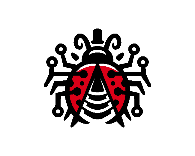 Ladybug Technology Nature Character Logo