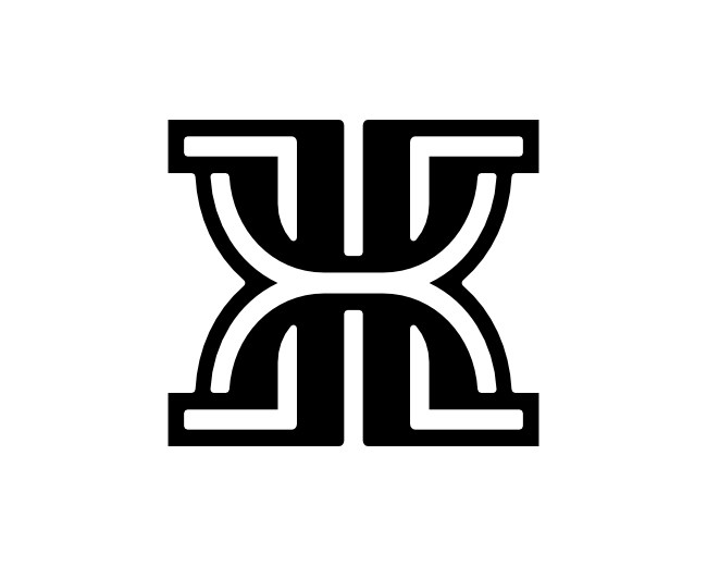 Letter X Strong Geometric Line Monogram Logo