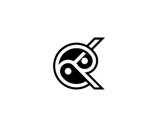 Letter Ke Ek Yin Yang Logo