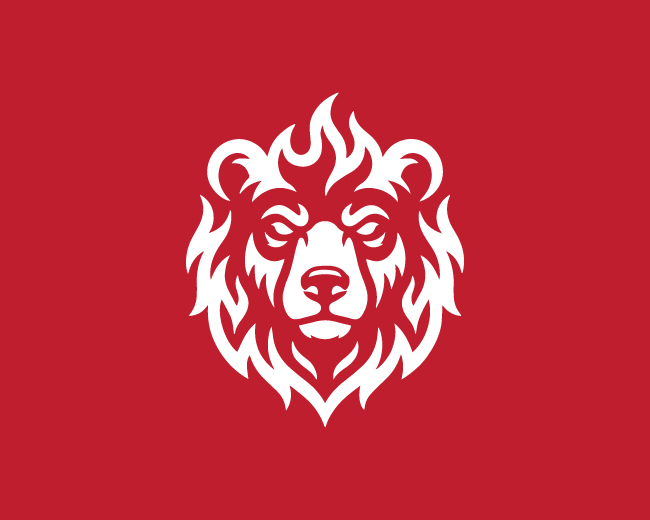 Modern Iconic Bear Fire Head Logo