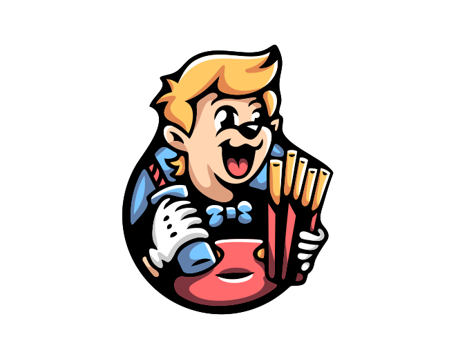 Fast Food Cafe Mascot Logo